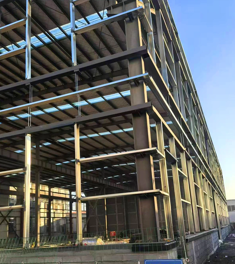Edificios de almacén y logística con estructura de acero.