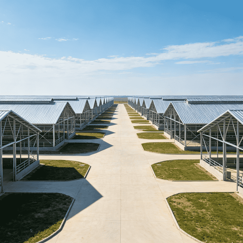 Gran proyecto de granja avícola prefabricado de acero galvanizado en caliente