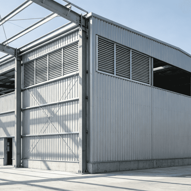 Edificio de almacenamiento industrial de almacén prefabricado de acero ligero duradero