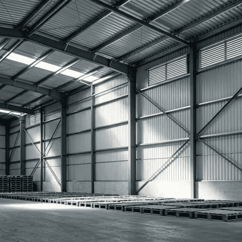 Almacén de almacenamiento de almacén de estructura de acero con marco de portal aislado