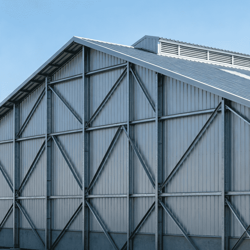 Edificio de almacén de almacenamiento de metal prefabricado de montaje rápido de almacén de estructura de acero de pared delgada de calibre ligero