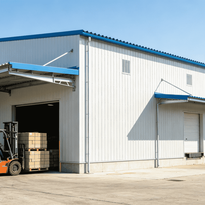 Cobertizo de almacenamiento prefabricado de bajo coste de Warehouse con marco de acero de una sola planta de montaje simple