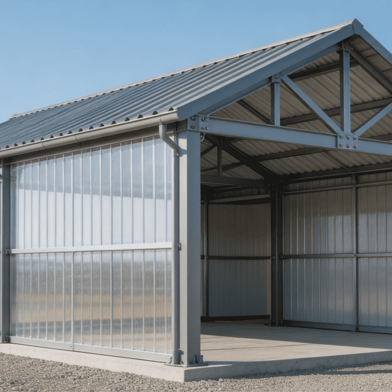 Pequeña estructura de acero cobertizo de almacenamiento prefabricado Mini Warehouse