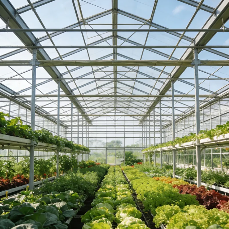 Cobertizo para plantar hortalizas con estructura de acero